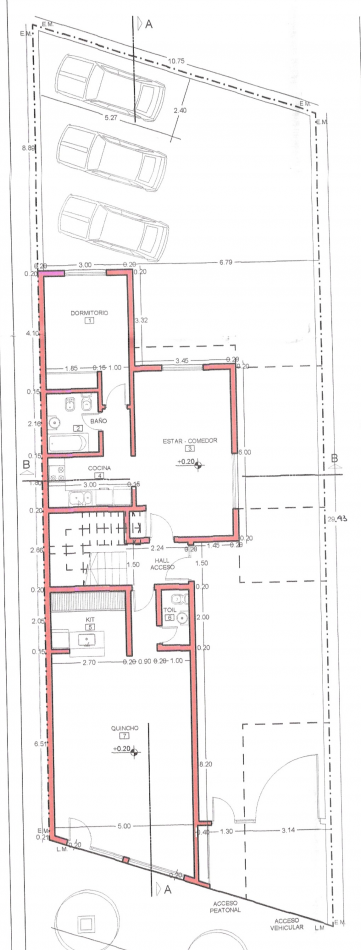 DEPTO 1 DORMITORIO + QUINCHO/LOCAL SOBRE AV. HANSEN CON PROYECTO APROBADO